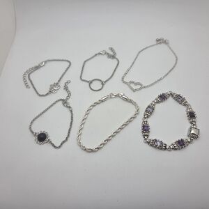 Chic Silver and Purple Bracelet Collection